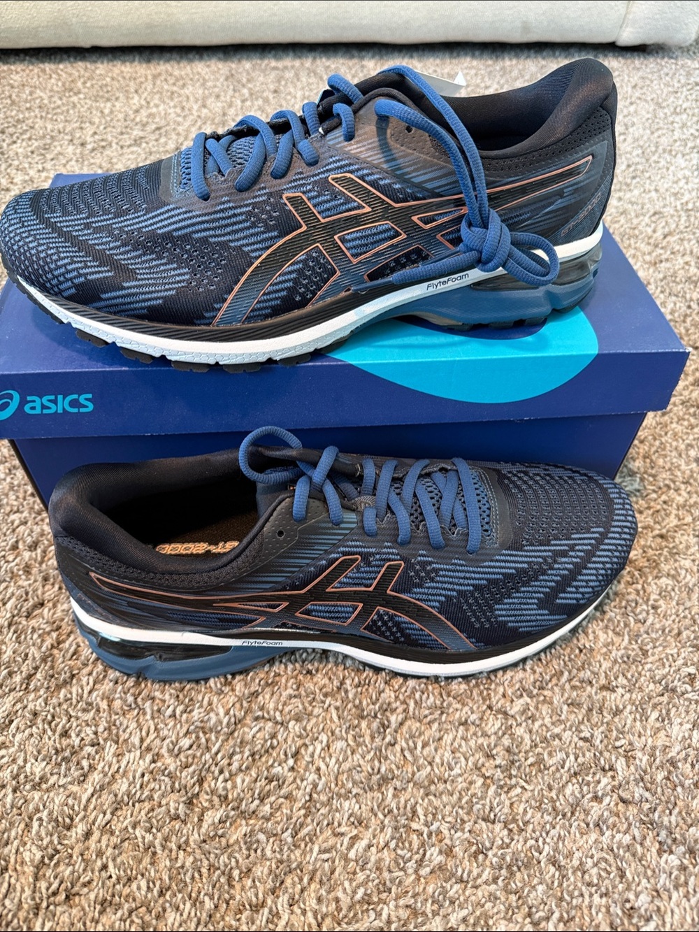 Asics Men's Gel Ventiure 6 Blue and Copper Running Shoes